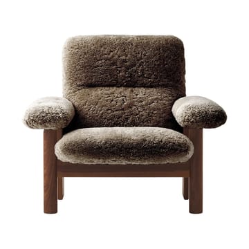 Brasilia armchair - Dark oak-Sahara sheepskin curly - Audo Copenhagen