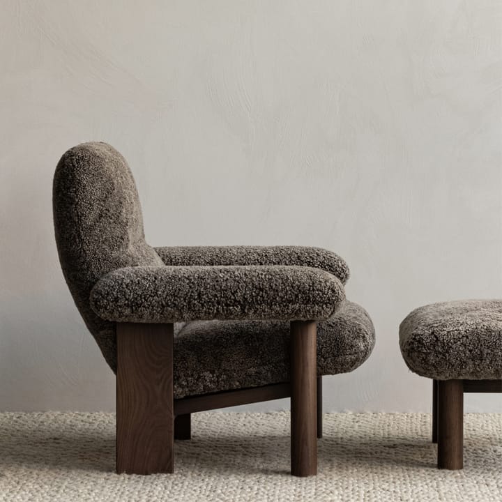 Brasilia armchair - Leather dunes camel 21004 brown, walnut legs - Audo Copenhagen