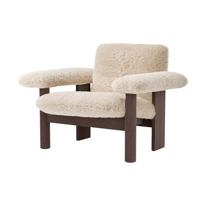 Brasilia armchair low back - Dark oak-Nature sheepskin curly - Audo Copenhagen