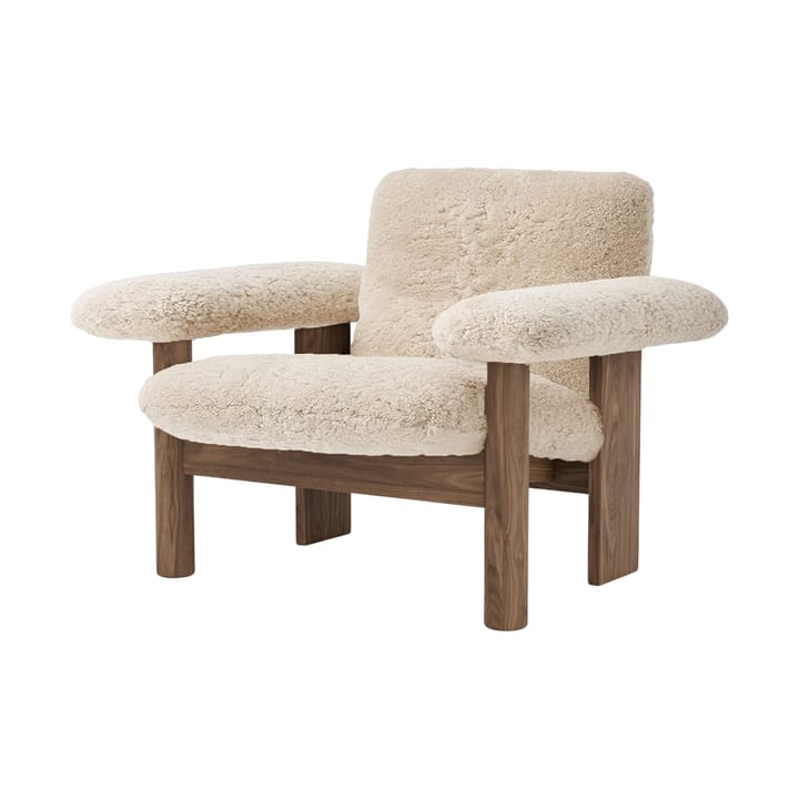 Brasilia armchair low back, Walnut-Nature sheepskin curly Audo Copenhagen