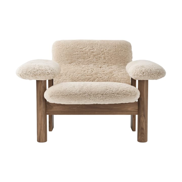 Brasilia armchair low back, Walnut-Nature sheepskin curly Audo Copenhagen