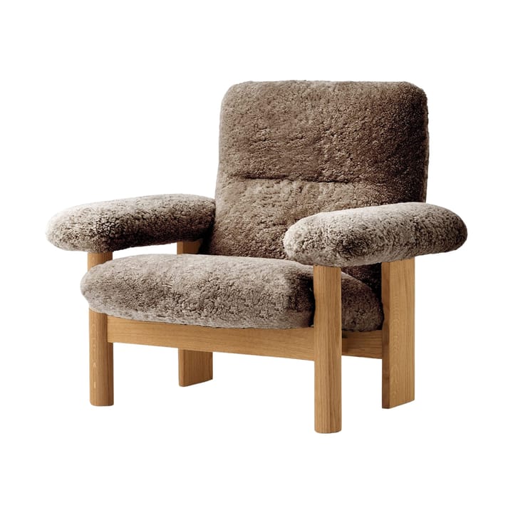 Brasilia armchair, Natural oak-Sahara sheepskin curly Audo Copenhagen