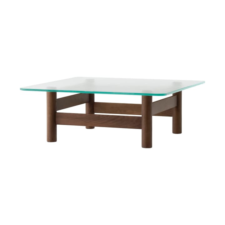 Brasilia coffee table 100x100 cm, Dark stained oak-clear glass Audo Copenhagen