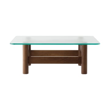 Brasilia coffee table 100x100 cm - Dark stained oak-clear glass - Audo Copenhagen