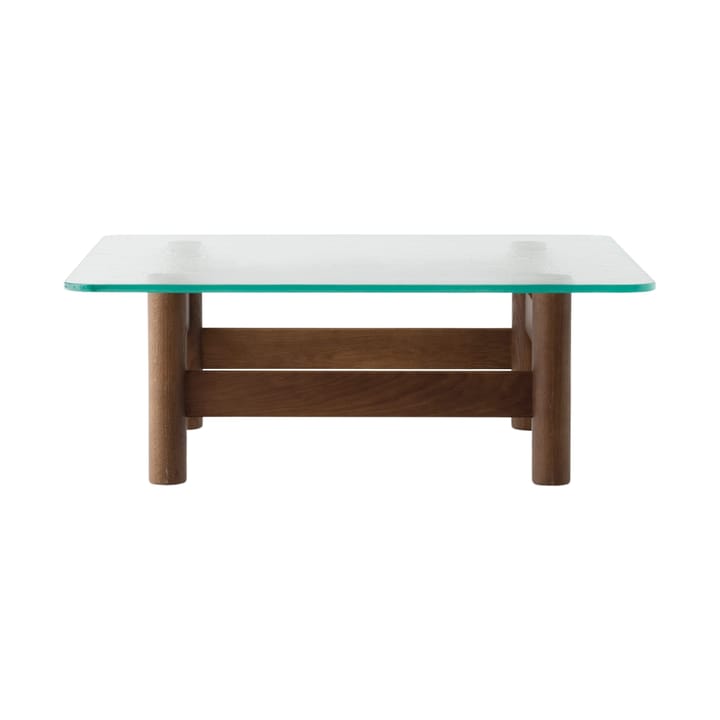 Brasilia coffee table 100x100 cm, Dark stained oak-clear glass Audo Copenhagen