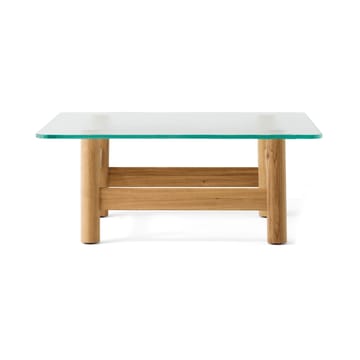 Brasilia coffee table 100x100 cm - Natural oak-clear glass - Audo Copenhagen