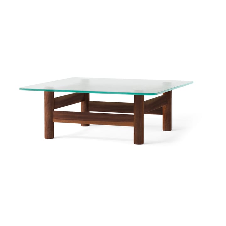 Brasilia coffee table 100x100 cm - Walnut-clear glass - Audo Copenhagen