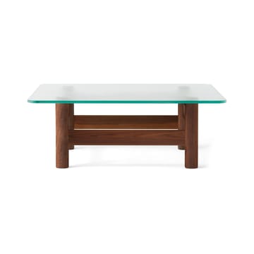 Brasilia coffee table 100x100 cm - Walnut-clear glass - Audo Copenhagen