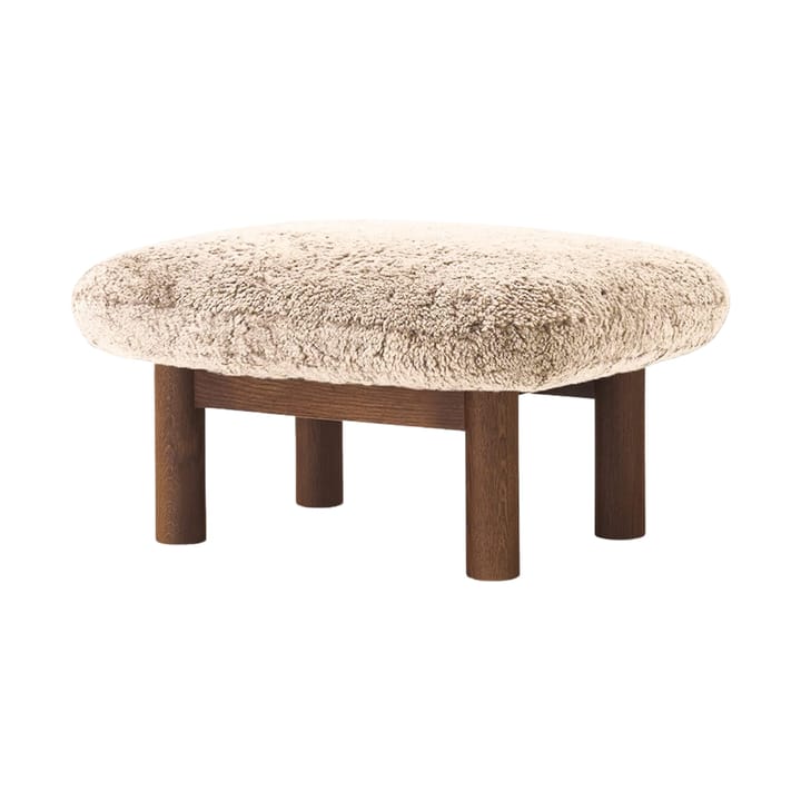 Brasilia footstool - Dark oak-Nature sheepskin curly - Audo Copenhagen