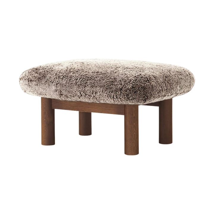 Brasilia footstool, Dark oak-Sahara sheepskin curly Audo Copenhagen