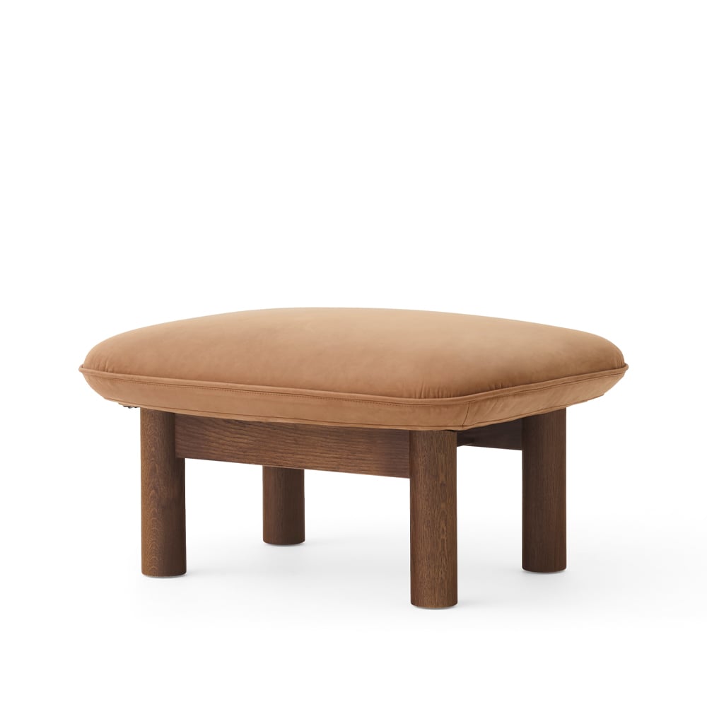 Audo Copenhagen Brasilia footstool Dunes camel 21004 brown-dark oak