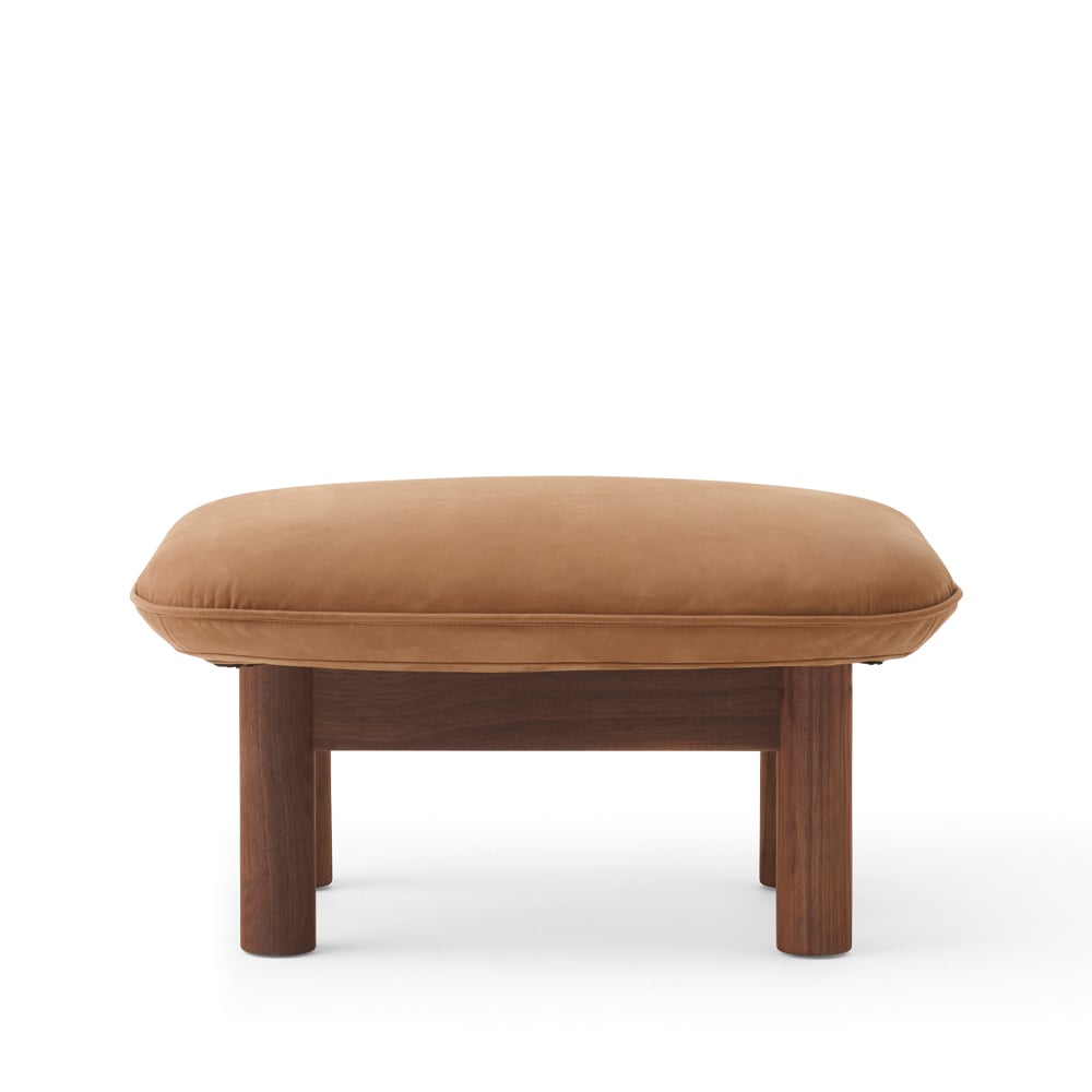 Audo Copenhagen Brasilia footstool Dunes camel 21004 brown-walnut