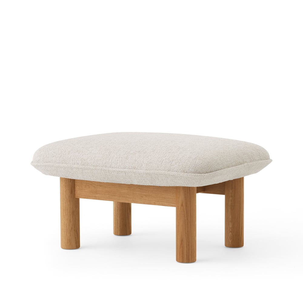 Audo Copenhagen Brasilia footstool Fabric moss 011 grey, oak legs