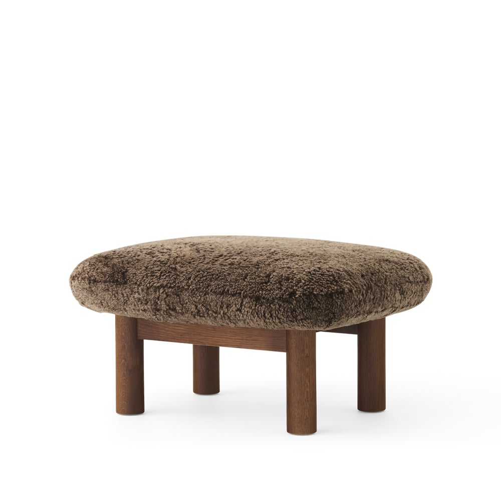 Audo Copenhagen Brasilia footstool Sheepskin root brown-dark oak