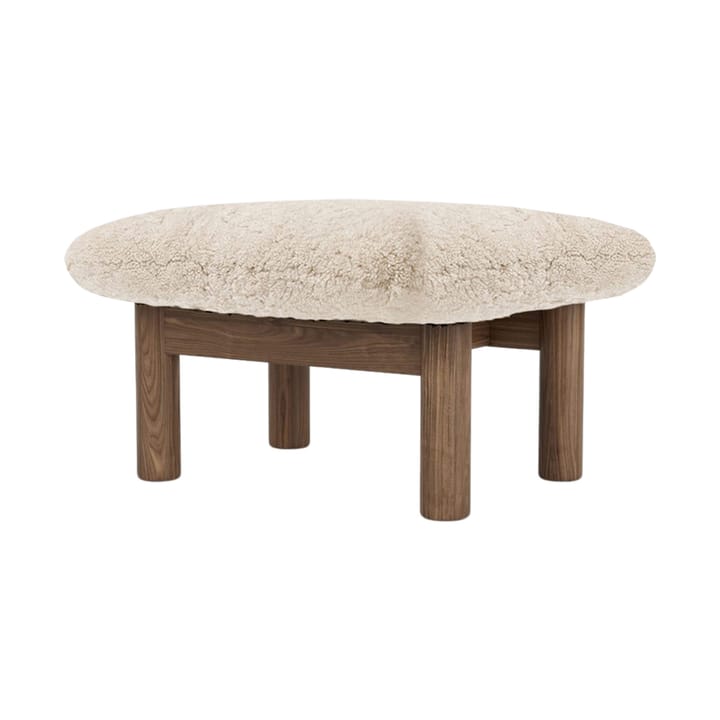 Brasilia footstool - Walnut-Nature sheepskin curly - Audo Copenhagen