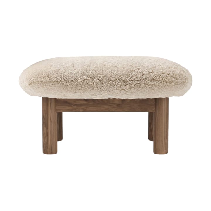 Brasilia footstool, Walnut-Nature sheepskin curly Audo Copenhagen