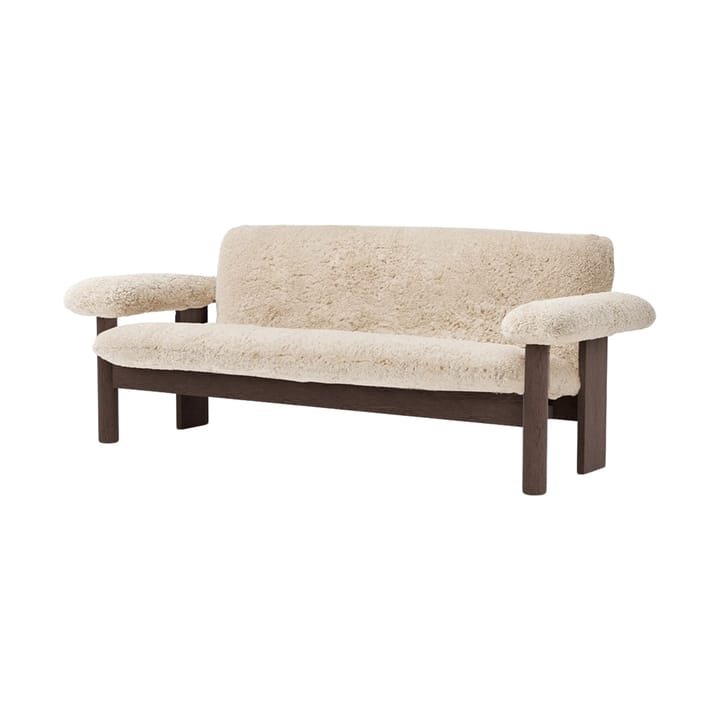 Brasilia sofa 2-seats, Dark oak-Nature sheepskin curly Audo Copenhagen