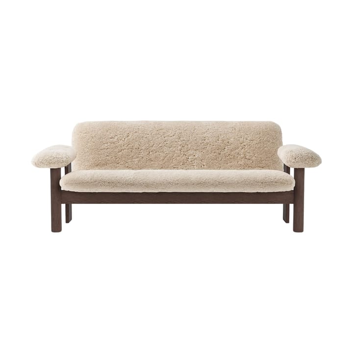 Brasilia sofa 2-seats, Dark oak-Nature sheepskin curly Audo Copenhagen