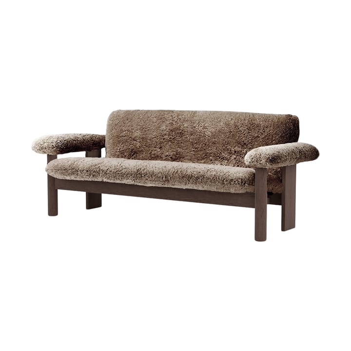 Brasilia sofa 2-seats, Dark oak-Sahara sheepskin curly Audo Copenhagen