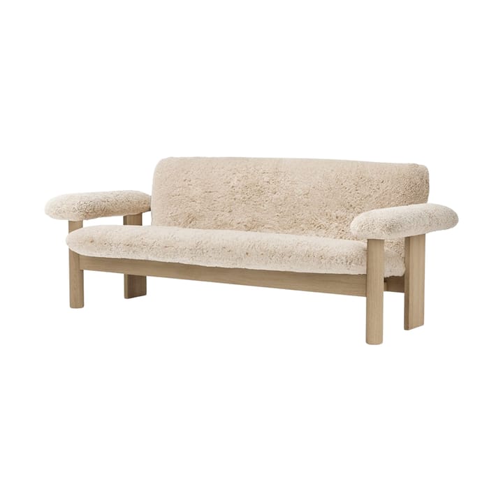 Brasilia sofa 2-seats, Natural oak-Nature sheepskin curly Audo Copenhagen