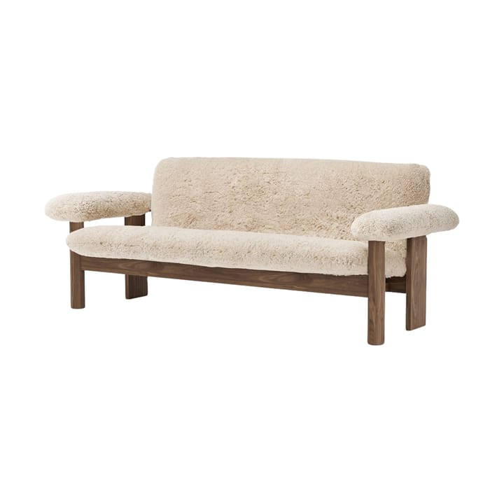 Brasilia sofa 2-seats, Walnut-Nature sheepskin curly Audo Copenhagen