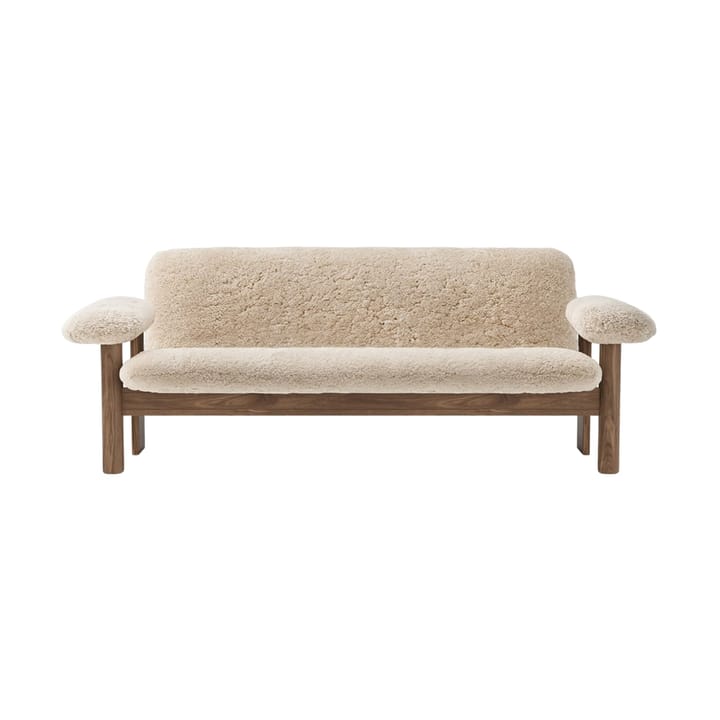 Brasilia sofa 2-seats, Walnut-Nature sheepskin curly Audo Copenhagen