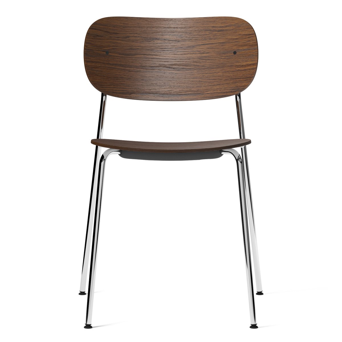 Audo Copenhagen Co chair chromed legs dark-stained oak