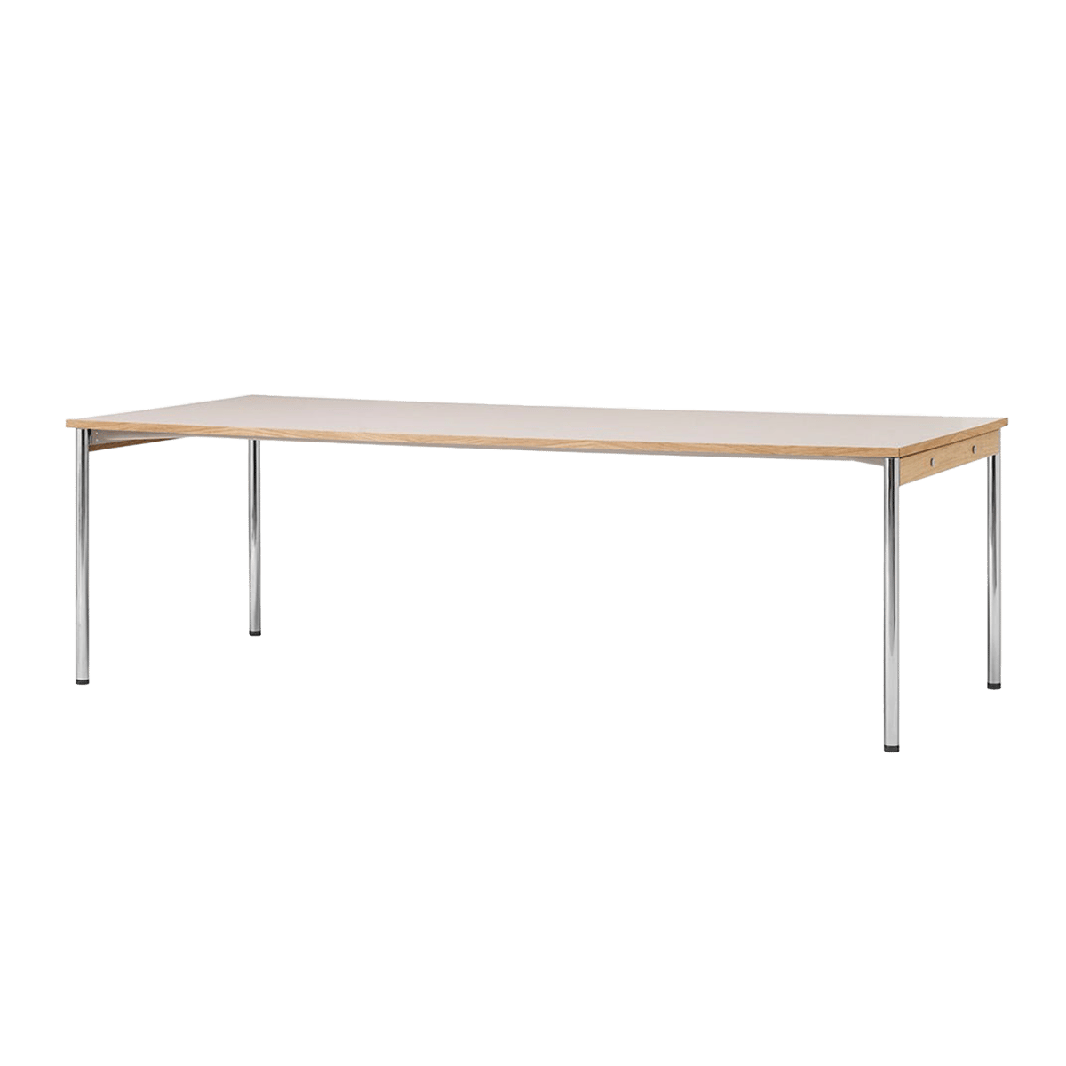 Audo Copenhagen Co Table conference table 240x100cm Chrome, laminate creme