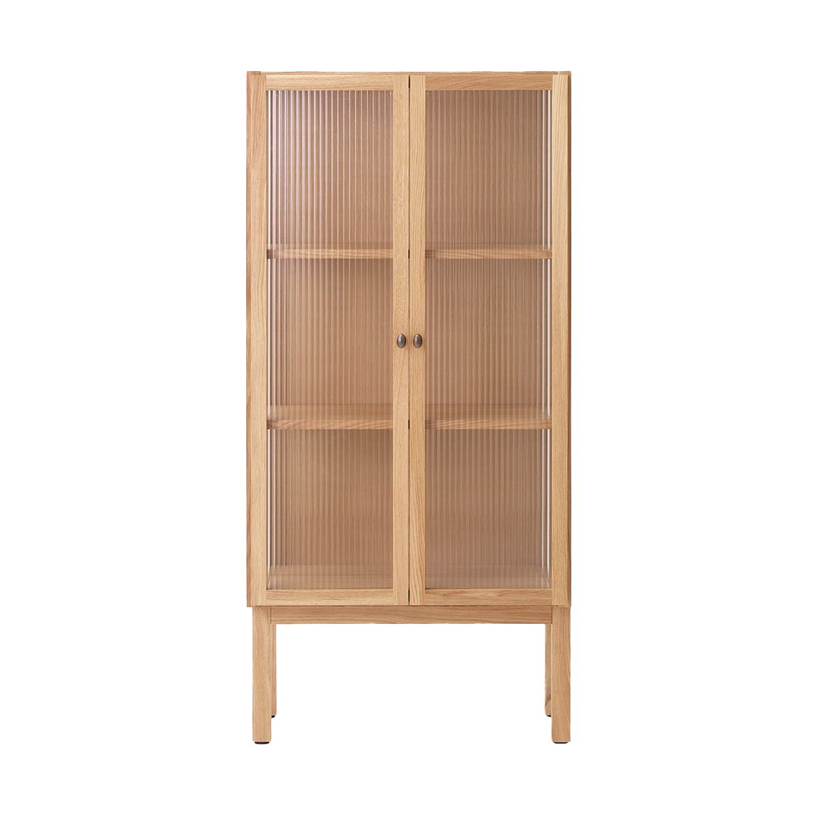 Audo Copenhagen Curiosity cabinet with glass doors 143 cm Oak