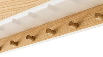 Epoch shelf with hooks 118 cm - Natural oak-fog - Audo Copenhagen