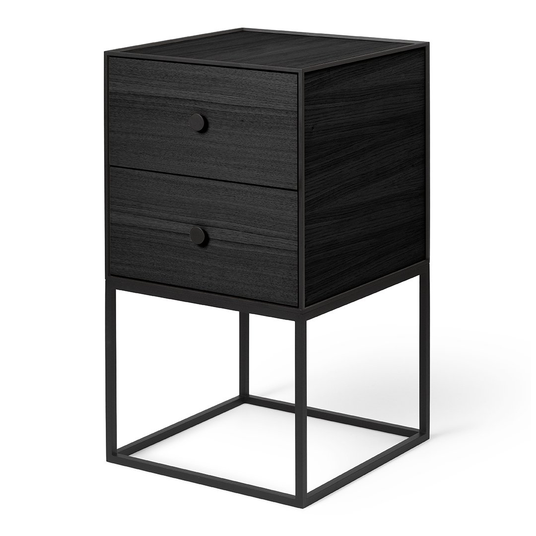 Audo Copenhagen Frame 35 side table with two drawers black-stained ash wood