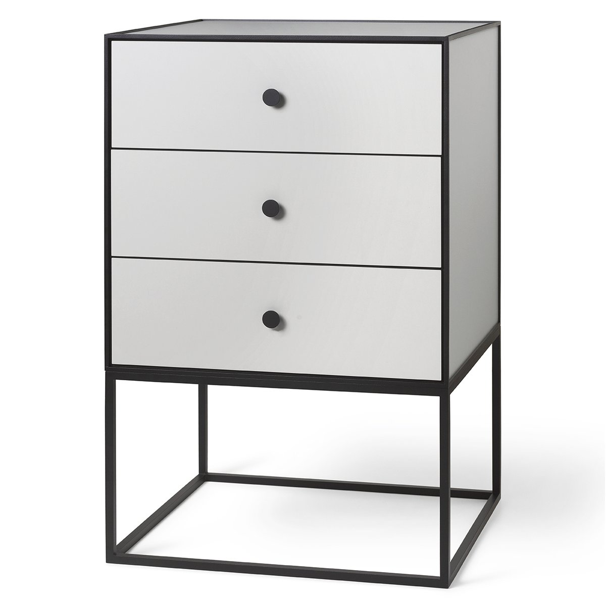 Audo Copenhagen Frame 49 side table with three drawers light grey