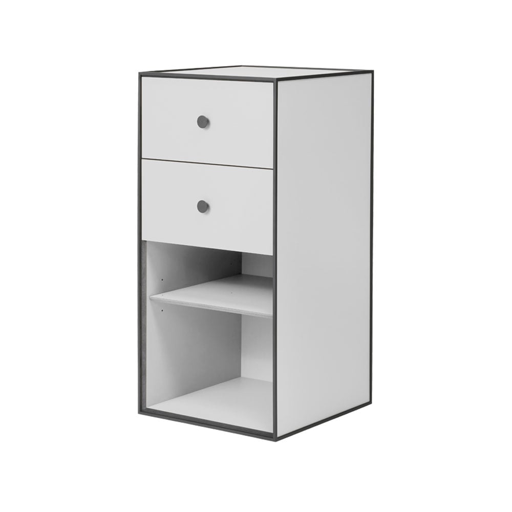 Audo Copenhagen Frame 70 storage Light grey-2 drawers-1 shelf