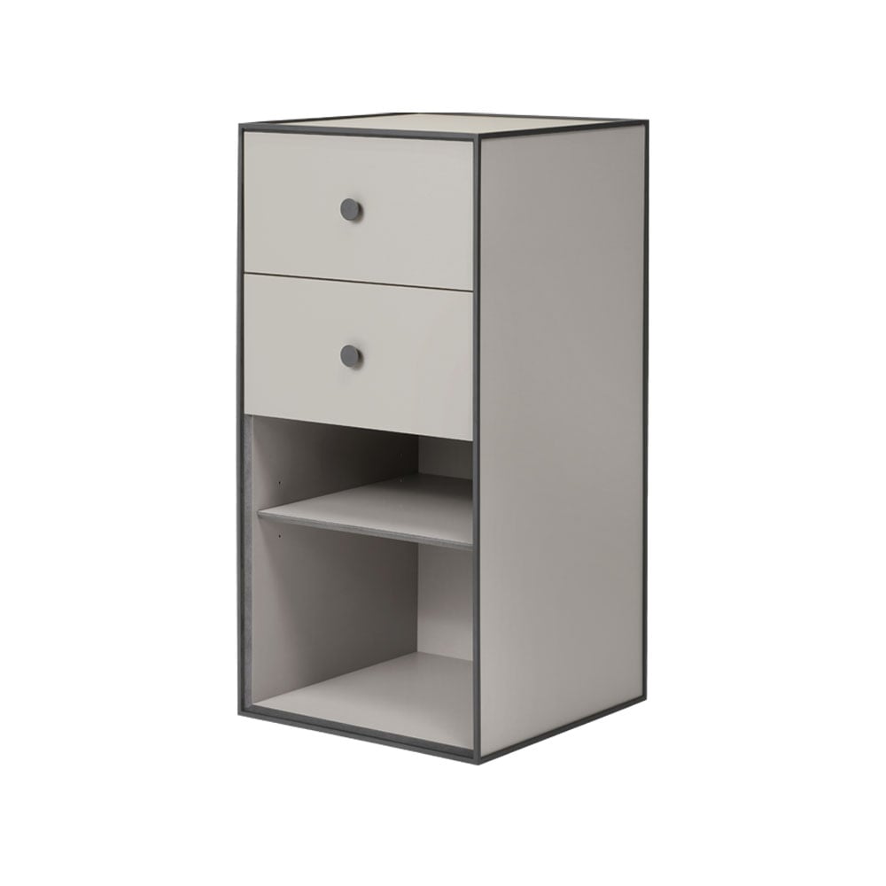 Audo Copenhagen Frame 70 storage Sand, 2 drawers, 1 shelf