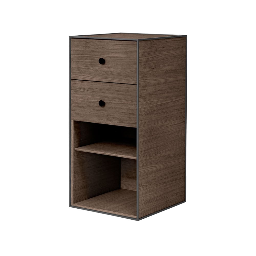 Audo Copenhagen Frame 70 storage Smoked oak-2 drawers-1 shelf