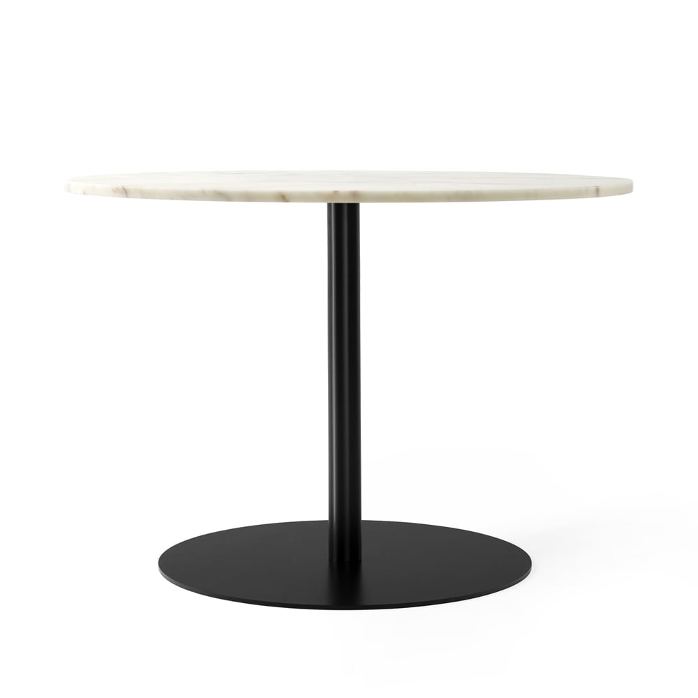 Audo Copenhagen Harbour Column dining table Marble off white. ø105 cm. black stand