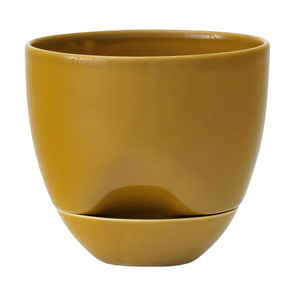 Audo Copenhagen Hydrous flower pot Ø12 cm Ochre | Scandinavian Design | Vases | Yellow