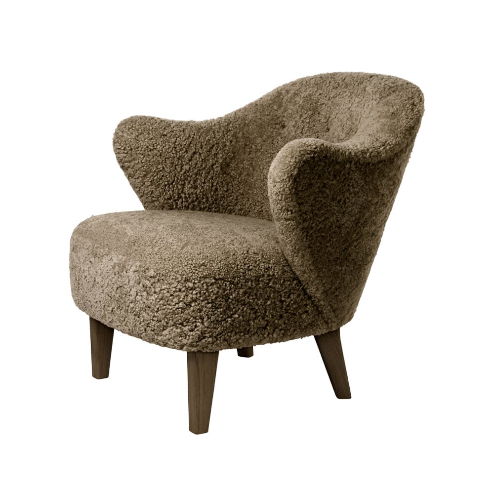 Audo Copenhagen Ingeborg armchair Sheepskin sahara, legs oak smoked