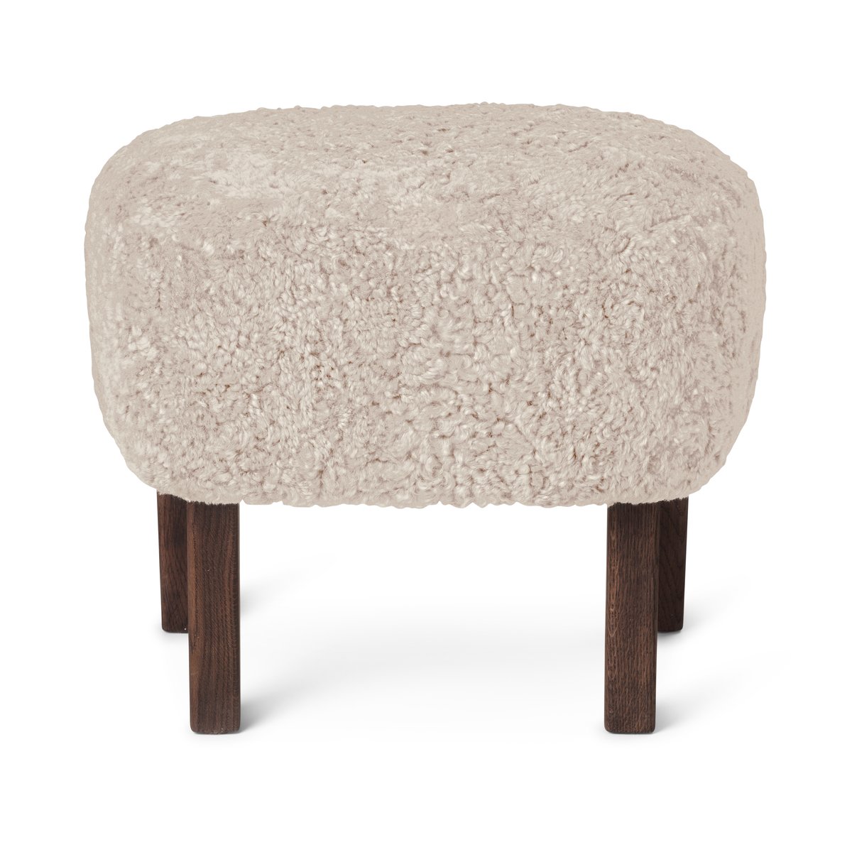 Audo Copenhagen Ingeborg ottoman Sheep skin moonlight-legs in smoked oak