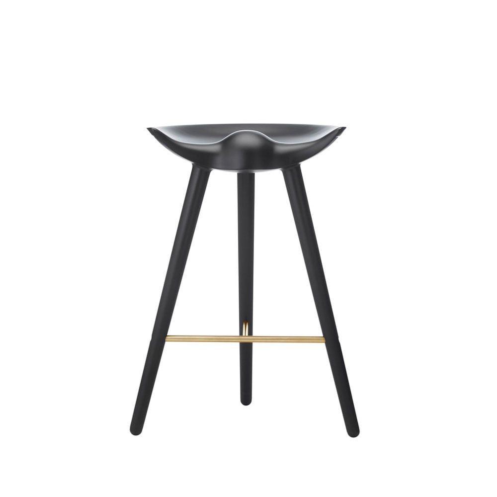 Audo Copenhagen ML 42 Barstool Black stained beech, brass