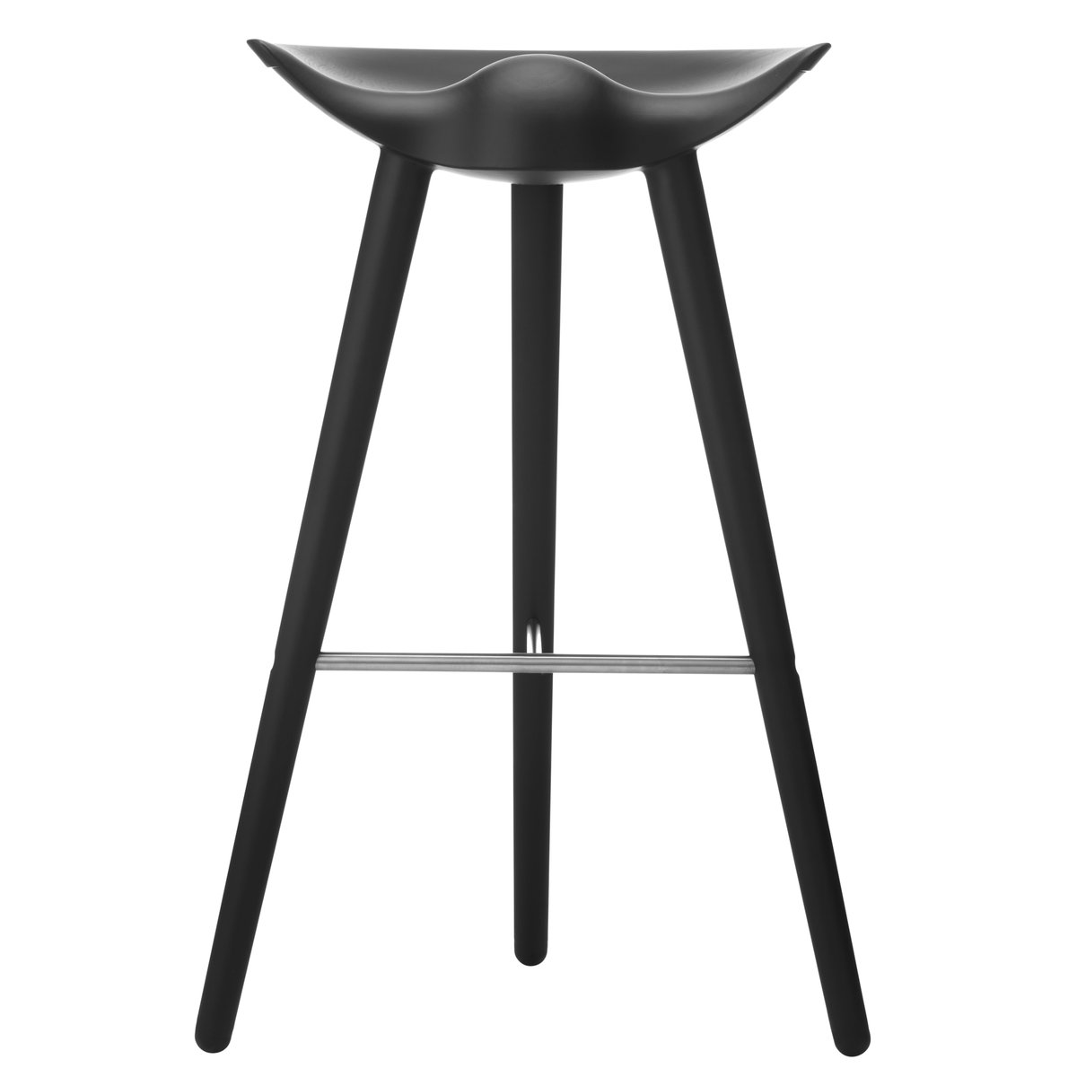 Audo Copenhagen ML42 barstool 77 cm Black stained beech-steel