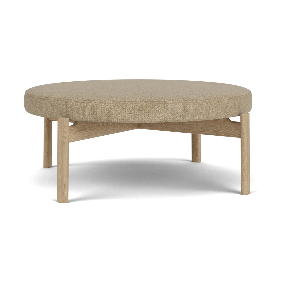 Audo Copenhagen Passage pouf Ø98,5 cm Natural oak-Audo Bouclé 02