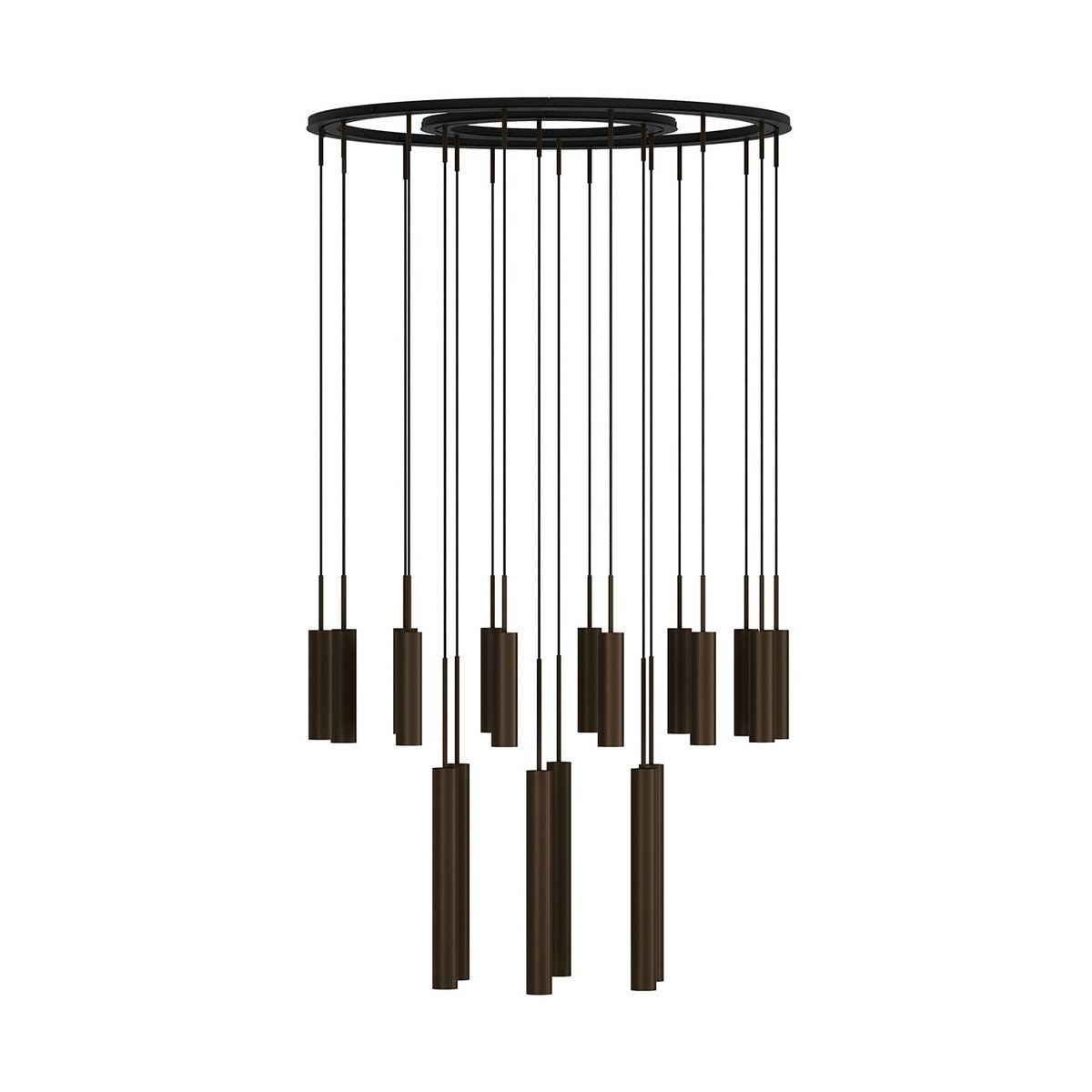 Audo Copenhagen Tubulaire chandelier 20 Anodized bronzed