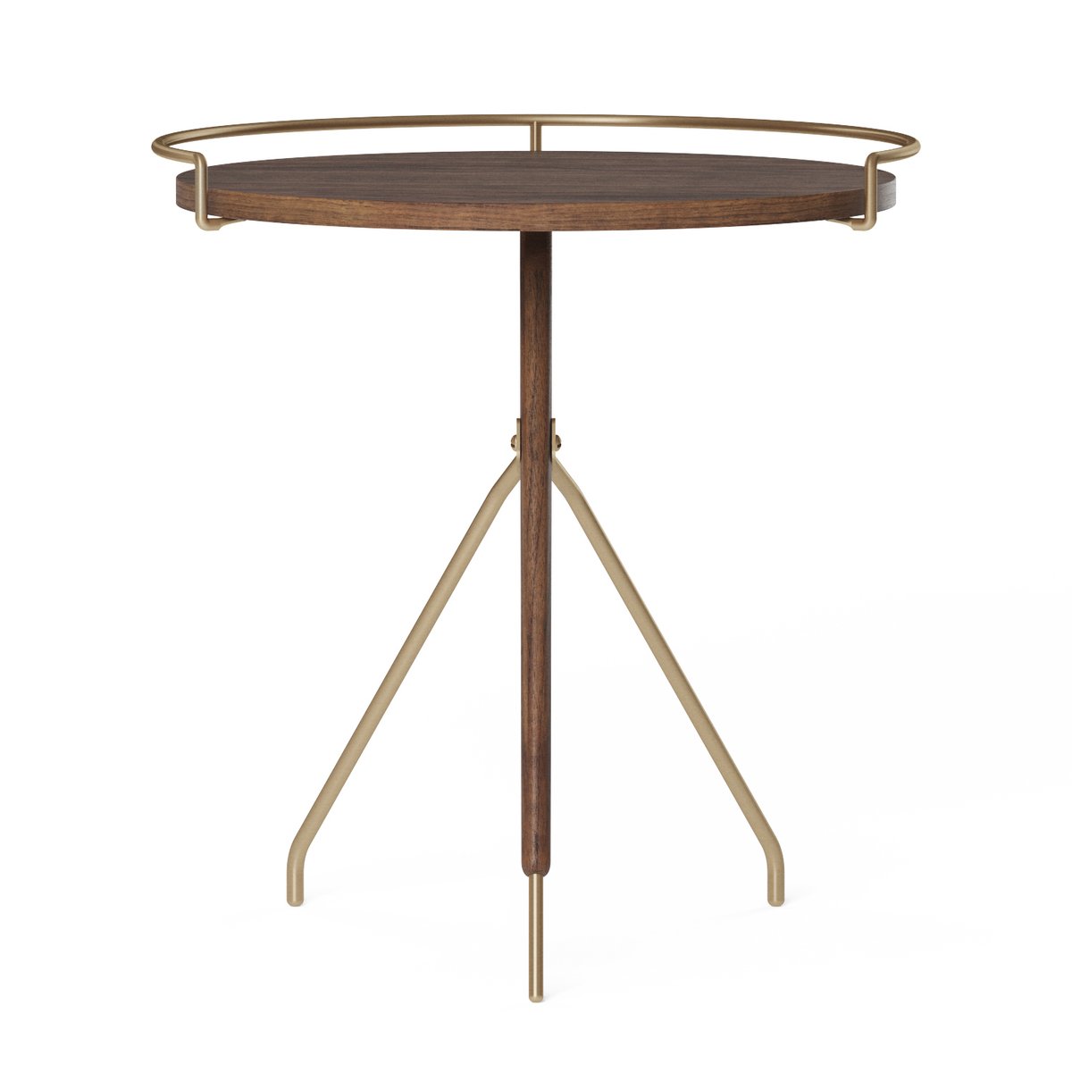 Audo Copenhagen Umanoff side table wallnut-polished brass 45 cm