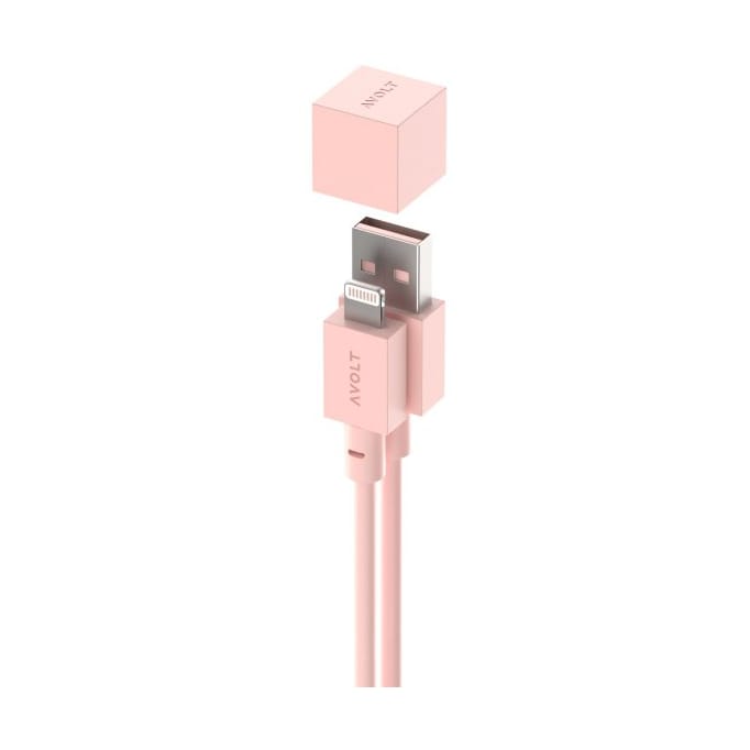 Cable 1 USB-A to Lightning 1.7 m - Pink - Avolt