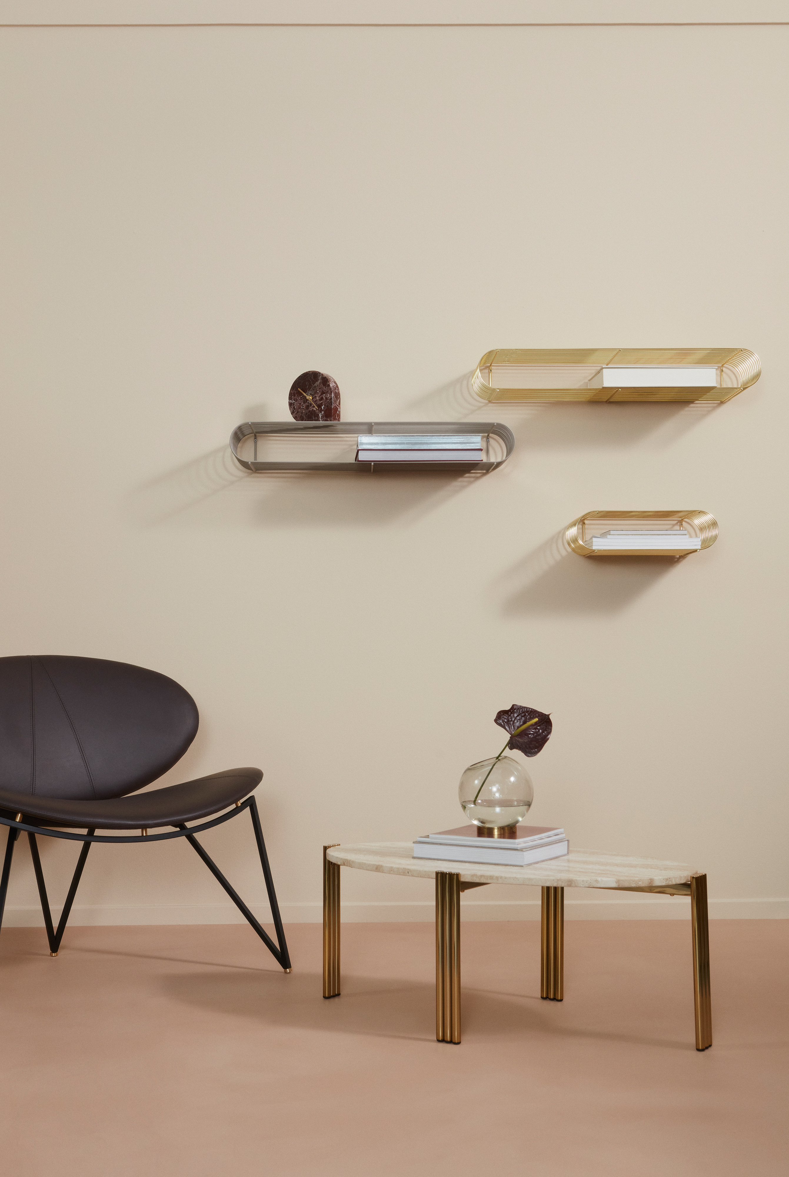 Curva shelf 80.4 cm Gold