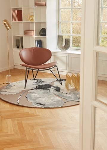 Floreo rug Ø130 cm - Gray-white. - AYTM