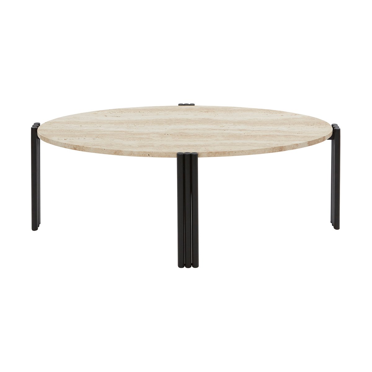 AYTM Tribus coffee table oval 92.4 x 47.6 x 35 cm Black travertine