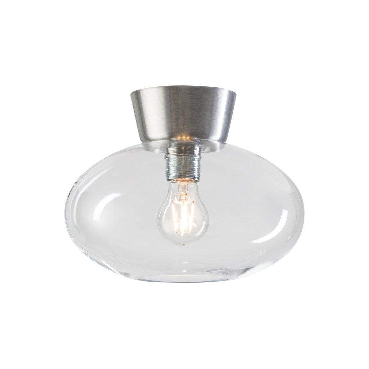 Belid Bulllo ceiling lamp clear glass Ø27 cm Aluminium