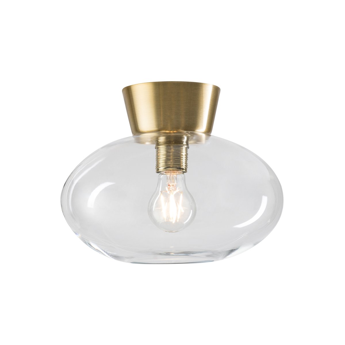 Belid Bulllo ceiling lamp clear glass Ø27 cm brass